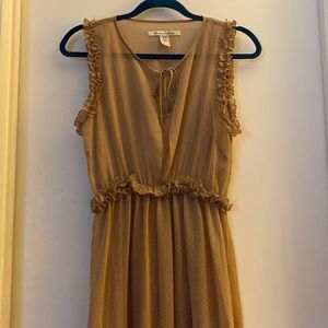 American rag nude flowing polka dot dress size large